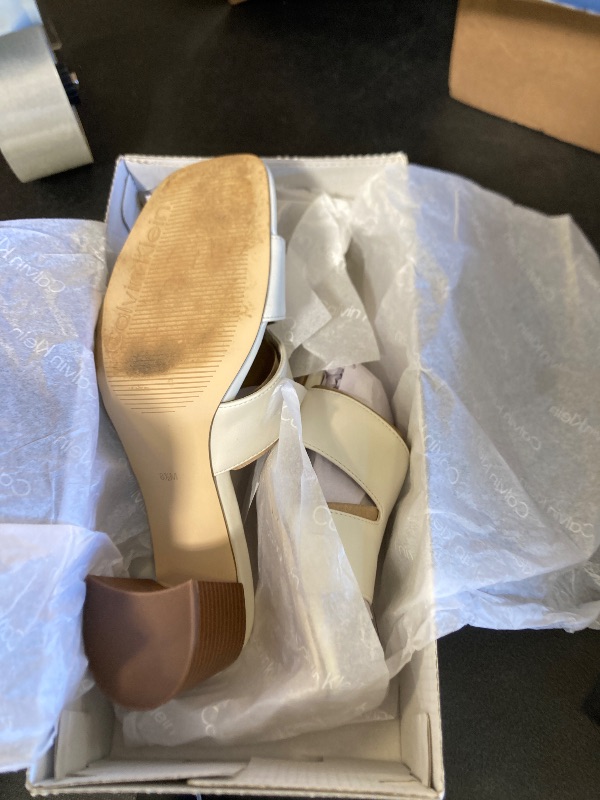 Photo 1 of Calvin Klein Women's Valery Heeled Sandal, Ivory 151, 8.5