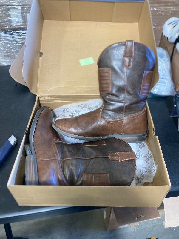 Photo 1 of 11.5 IUV Cowboy Boots For Men Wide Western Boot Traditional American Flag Retro Square Toe Country Work Boots