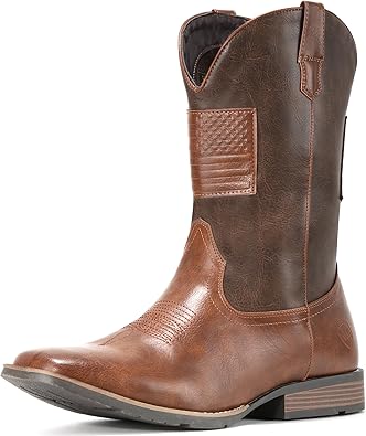 Photo 1 of 11.5 IUV Cowboy Boots For Men Wide Western Boot Traditional American Flag Retro Square Toe Country Work Boots