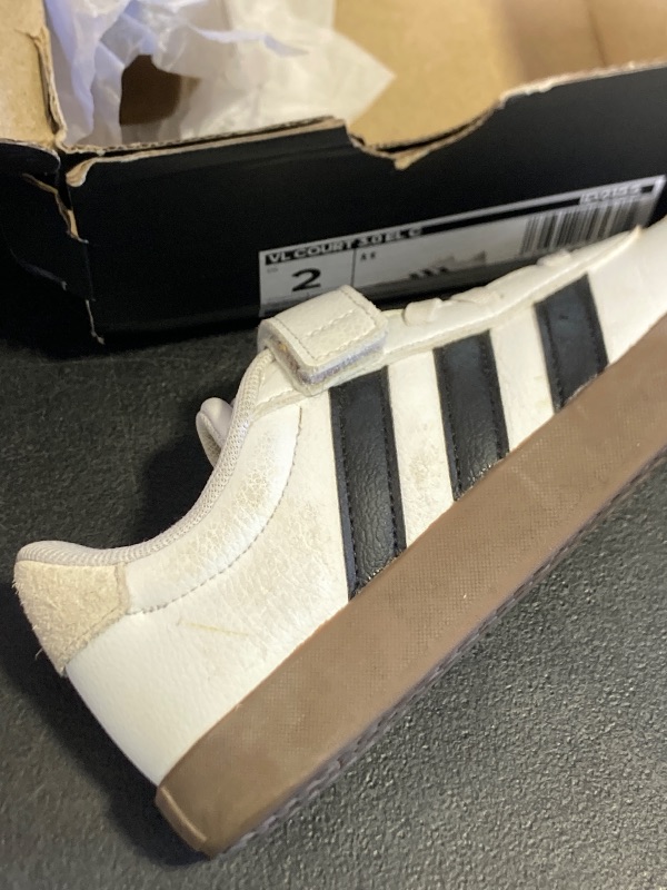 Photo 1 of adidas Unisex-Kids VL Court 3.0 Elastic Lace, White/Black/Grey, 2