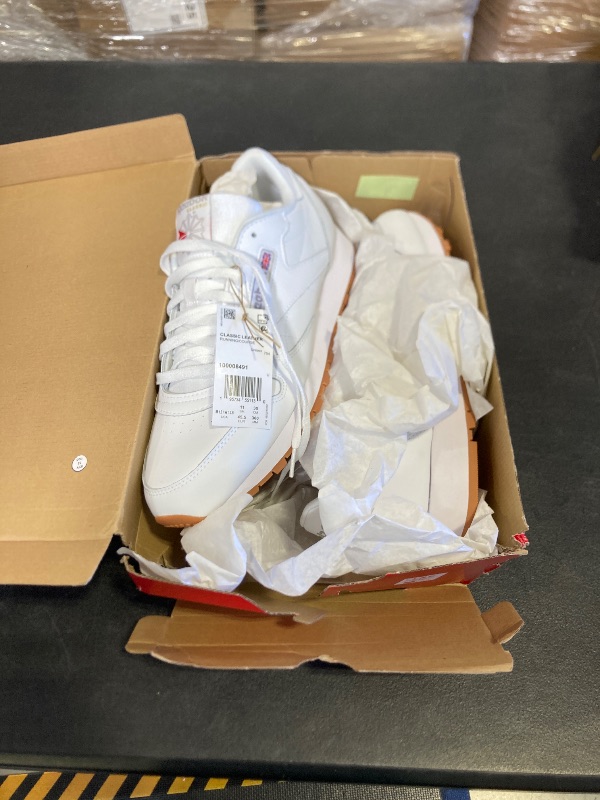 Photo 1 of Reebok Classic Leather Sneakers for Men - Black or White Tennis Mens Shoes, Footwear White/Pure Grey3/Reebok Gum3, 12