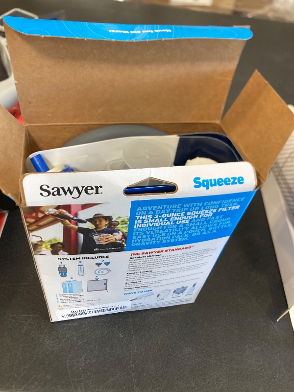 Photo 1 of Sawyer Products SP129 Squeeze Water Filtration System w/ Two 32-Oz Squeeze Pouches, Straw, and Hydration Pack Adapter