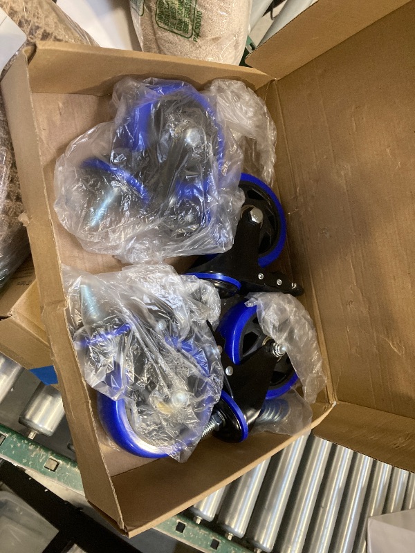 Photo 1 of 4 Inch Caster Wheels Heavy Duty Stem Caster 2000Lbs, Threaded Stem Casters 1/2"-13 x 1(Stem Diameter 1/2", Stem Length 1"), Swviel Locking Caster Set of 4, Industrial Castor Wheels for Cart,Furniture