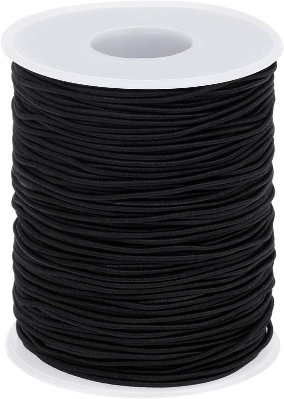 Photo 1 of Elastic String for Bracelets, Selizo Elastic Cord for Jewelry, Stretchy String for Necklace Making, Beading and Sewing (1.2 MM, 109 Yards, Black)