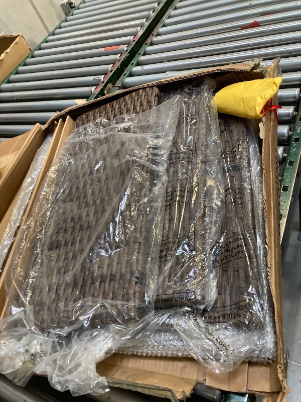 Photo 1 of Patio Outdoor Wicker Coffee Table with Glass Top