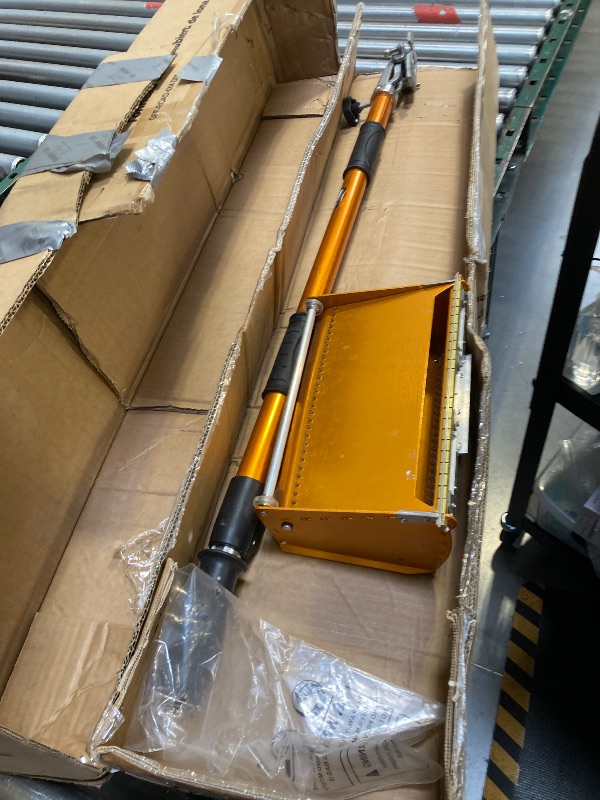 Photo 1 of 10 inch Drywall Flat Finishing Box with Extension Handle Adjustable Height 40''-64'', Aluminum Drywall Flat Finishing Box Tool Finishing Mud Box for Plasterboard Wallboard Sheetrock