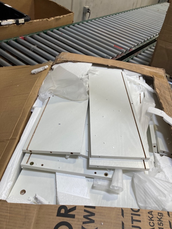 Photo 1 of  Vertical File Cabinet, 3-Tier Modern Bookshelf with 3 Large Drawer, Wood Filing Cabinet with Open Storage Shelf, Glass Doors and Adjustable Shelves for Home Office, White (A)