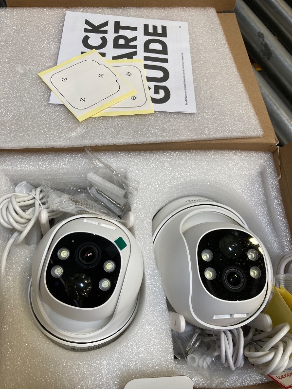 Photo 1 of 2K Cameras for Home Security-2.4G WiFi Outdoor Camera Wireless Solar/Battery Powered with solar panel, 360° Viewing, AI Human Detection, Color Night Vision, with SD Storage, Works with Alexa(2 Pack)