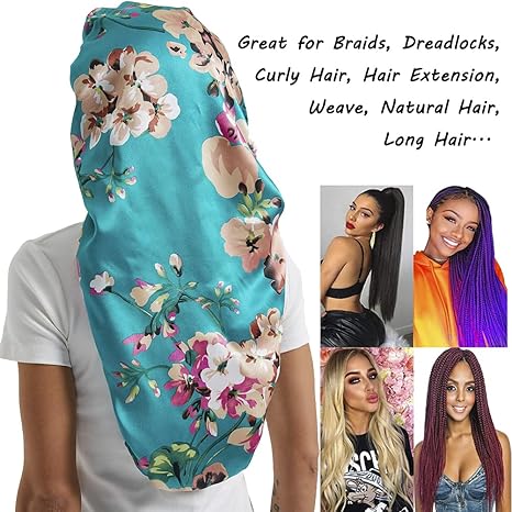 Photo 1 of 2 Pcs Silk Bonnet for Women Satin, Soft Elastic Band Silky Sleeping Cap Big Bonnets for Braids