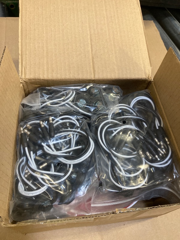Photo 1 of 50 Pcs 3/4 Inch Side Marker Smoked Lens Amber Light with Connector and 2 Prong Harness Roll Female Plugs (50 Counts) Indicator Light, Clearance Light for Truck Trailer Pickup