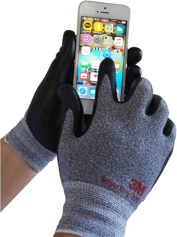 Photo 1 of 3M Comfort Grip Nitrile Foam Work Gloves, Super Grip 200, General Use / for Safety, Texting, Smartphone -(Medium)