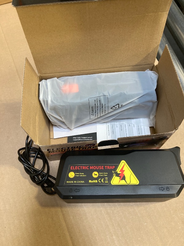 Photo 1 of 2 Pack Electric Mouse Trap Zapper with Powerful Voltage, Effective Electronic Mouse Traps Indoor for Home, No-Touch Disposal, Reusable Mice Catcher for Kitchen, Living Room, Garage and More (2, Black)