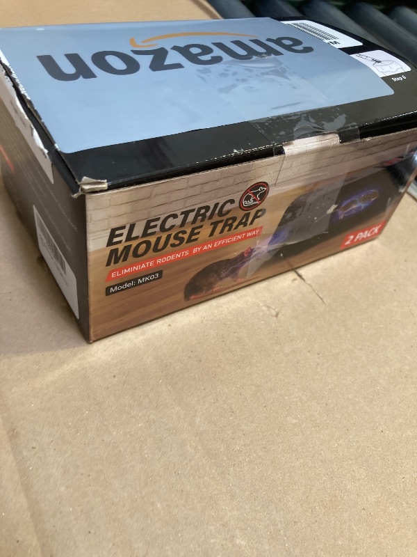 Photo 1 of 2 Pack Electric Mouse Trap Zapper with Powerful Voltage, Effective Electronic Mouse Traps Indoor for Home, No-Touch Disposal, Reusable Mice Catcher for Kitchen, Living Room, Garage and More (2, Black)