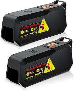 Photo 1 of 2 Pack Electric Mouse Trap Zapper with Powerful Voltage, Effective Electronic Mouse Traps Indoor for Home, No-Touch Disposal, Reusable Mice Catcher for Kitchen, Living Room, Garage and More (2, Black)
