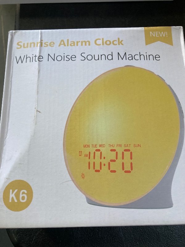 Photo 1 of JALL Sunrise Alarm Clock White Noise Sound Machine with 22 Soothing Sounds, 17 NightLights, Bluetooth Speaker, Wake Up Light Alarm Clock for Bedrooms, Heavy Sleepers, Ideal Gift for Baby, Kids Seniors