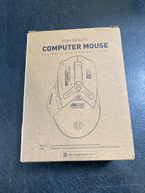 Photo 1 of INPHIC IN9 Wireless Gaming Mouse, True Tri-Mode Bluetooth/Type-C Wired/2.4G Wireless Connection, 10000 DPl, Fully Programmable, RGB Backlit, for Laptop PC Mac