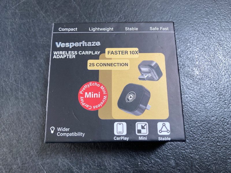 Photo 1 of 2025 Upgraded Wireless Carplay Adapter for iPhone, Vesperhaze Plug&Play Auto-Connected Carplay Wireless Adapter with BT5.3 & Dual-Band WiFi-No Latency,Stable Fit for Cars,for Apple iPhone iOS 10+,Grey