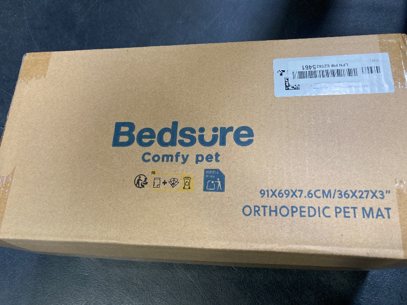 Photo 1 of Bedsure Dog Beds Large Sized Dog - Comfy Flat Pet Beds with Removable Washable Cover, Orthopedic Egg Crate Foam Puppy Mat, Suitable for Pet Up to 65 lbs