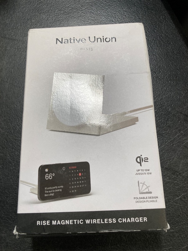 Photo 1 of Native Union Rise Magnetic Wireless Charger – Qi2 Certified & Mag Safe Compatible – Foldable Charging Pad & Stand for iPhone Air, 17 & Other Qi-Compatible Devices – Up to 15W Fast-Charging (Sandstone)