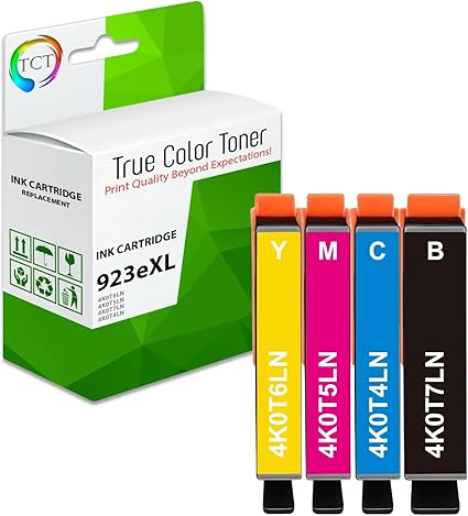 Photo 1 of TCT 936e XL High Yield Ink Cartridge 4 Pack - Premium Compatible Replacement for HP 936eXL 4S6V6LN 4S6V3LN 4S6V4LN 4S6V5LN Works with HP Office Jet 9110 9130 9120 Printers Black, Cyan, Magenta, Yellow
