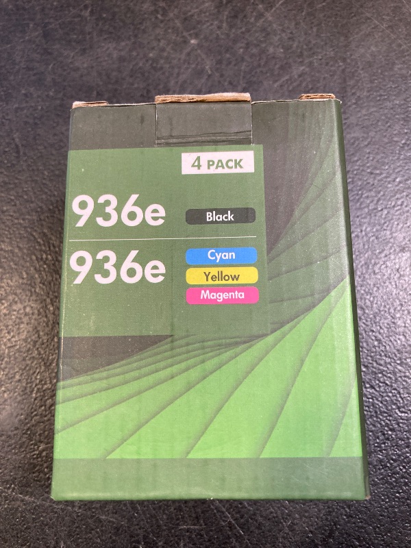 Photo 1 of TCT 936e XL High Yield Ink Cartridge 4 Pack - Premium Compatible Replacement for HP 936eXL 4S6V6LN 4S6V3LN 4S6V4LN 4S6V5LN Works with HP Office Jet 9110 9130 9120 Printers Black, Cyan, Magenta, Yellow
