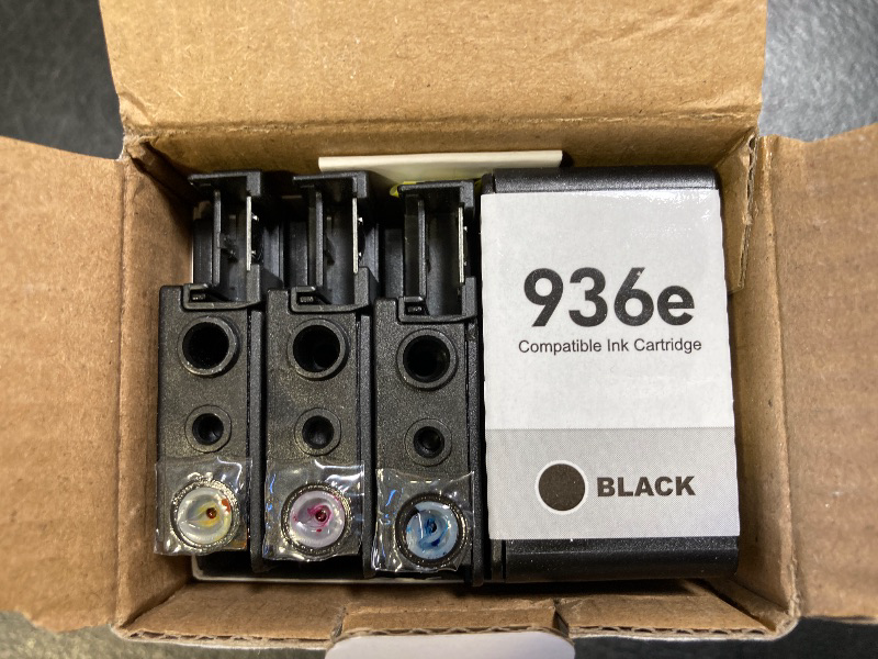Photo 1 of TCT 936e XL High Yield Ink Cartridge 4 Pack - Premium Compatible Replacement for HP 936eXL 4S6V6LN 4S6V3LN 4S6V4LN 4S6V5LN Works with HP Office Jet 9110 9130 9120 Printers Black, Cyan, Magenta, Yellow
