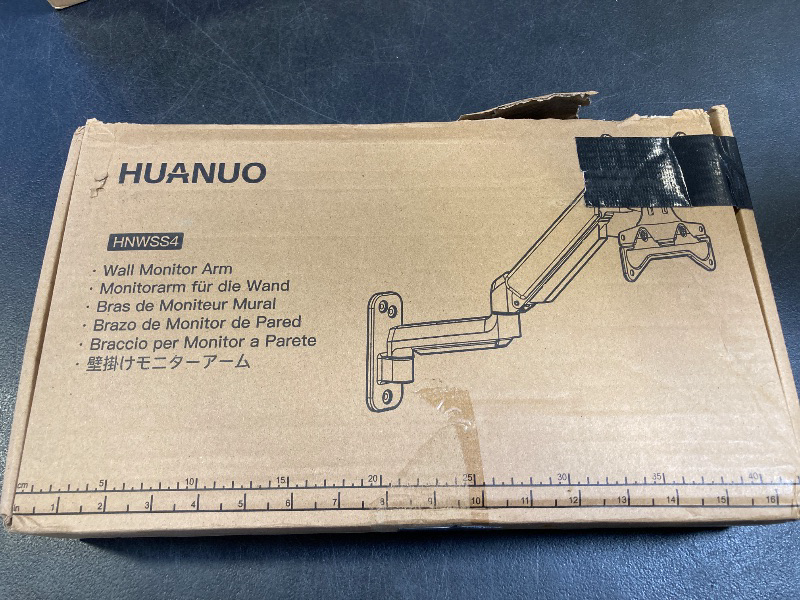 Photo 1 of HUANUO Computer Monitor Wall Mount for 22"-35" Screens, Gas Spring Wall Mount Monitor Arm Holds up to 26.4lbs, Vesa Mount with Tilt, Swivel, Rotation, Supports 75x75mm, 100x100mm, 200x200mm, Black