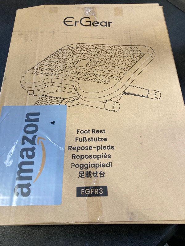 Photo 1 of ErGear Under Desk Footrest, Adjustable Foot Rest with 3 Height Settings and 30-Degree Angle, Ergonomic Desk Foot Rest with Massage Texture, Foot and Leg Rest for Home & Office