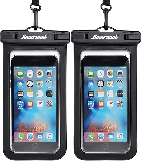 Photo 1 of Hiearcool Waterproof Phone Pouch, Universal Case Compatible for iPhone 17 16 15 14 13 Pro Max Plus Up to 8.3", IPX8 Beach Travel Essentials-Black-2 Pack
