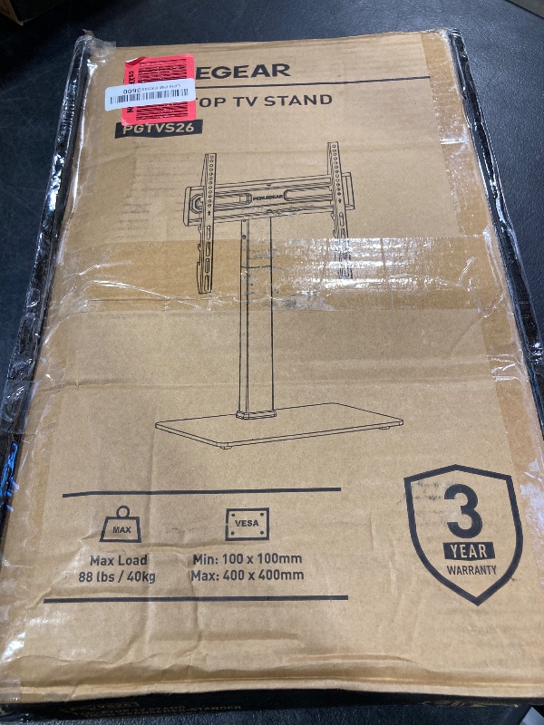 Photo 1 of Perlegear Universal Swivel TV Stand Base for 32–70 inch TVs, Height Adjustable Table Top TV Stand Mount with Tilt, Tempered Glass Base, Holds up to 88 lbs, Max VESA 400x400mm, PGTVS26