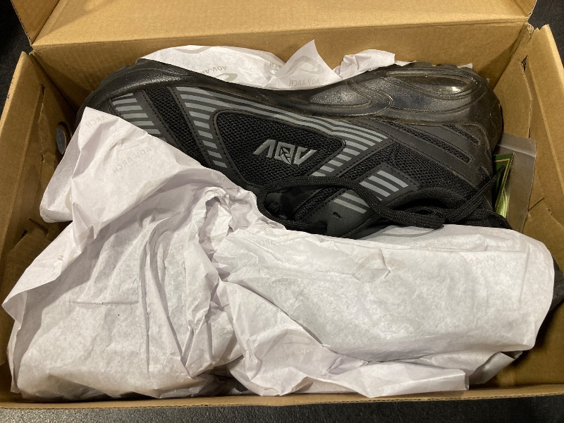 Photo 1 of Artlea Mens Athletic Wide Toe Box Running Shoes Plantar Fasciitis Arch Support Sneakers Orthotic Tennis Walking Shoes Slip On Sneakers Black Grey US 11