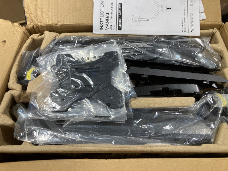 Photo 1 of HUANUO Dual Monitor Mount for 2 Monitors up to 32 inches, Each Arm Holds Max 22lbs, Dual Monitor Stand with Advanced System, Height-Adjustable/Tilt/Swivel/Rotate, VESA Standard 75mm or 100mm