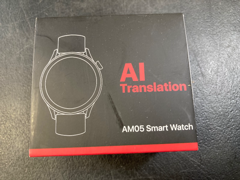 Photo 1 of Merryking AI Translator Watch, Fitness Tracking, Heart Rate & Sleep Monitor, OLED Display, Titanium Alloy Waterproof, Multi-Sport Modes, Black