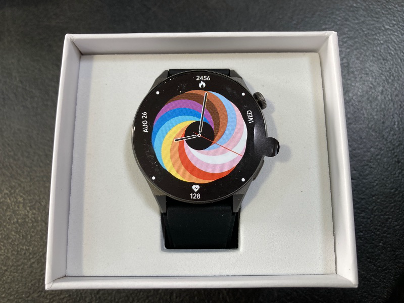 Photo 1 of Merryking AI Translator Watch, Fitness Tracking, Heart Rate & Sleep Monitor, OLED Display, Titanium Alloy Waterproof, Multi-Sport Modes, Black