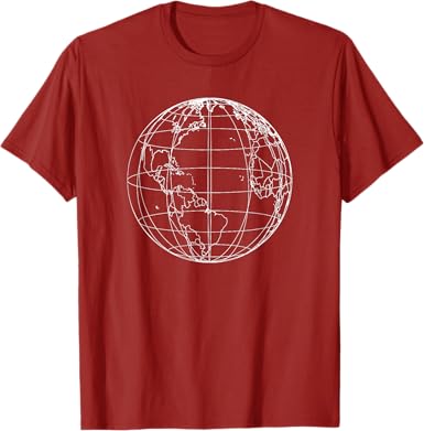 Photo 1 of GLOBE WORLD MAP TRAVEL TRAVELER PLANET EARTH T-Shirt - M