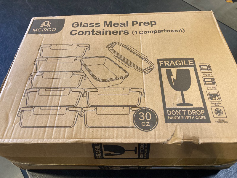 Photo 1 of [8-Pack,30 oz]Glass Meal Prep Containers, Glass Food Storage Containers, Airtight lunch Containers with Lids, Microwave, Oven, Freezer and Dishwasher