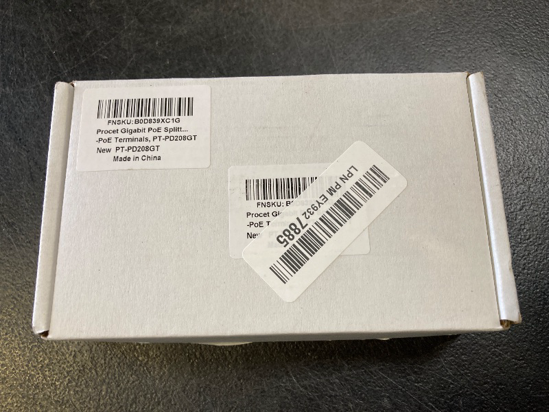 Photo 1 of Procet Gigabit PoE Splitter 12V/24V DC 25W, IEEE802.3af/at Compliant Power Adapter, IP40, Work Temp -40F to 149F, 6KV Surge Protection, for Non-PoE Terminals, PT-PD208GT