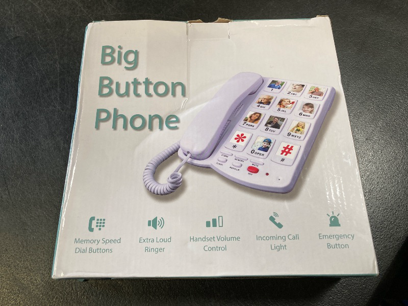 Photo 1 of Large Button Phones for Seniors - Big Button Telephone with SOS Emergency Dial, Extra Loud Volume, Hearing Aid Compatible, Easy Operation for Elderly (Pictured Key)