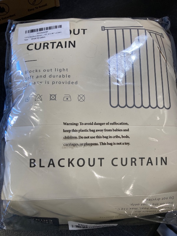Photo 1 of 100% Blackout Shield Linen Blackout Curtains for Bedroom 96 Inches Long, Back Tab/Rod Pocket Living Room Drapes, Thermal Insulated Blackout Curtains 2 Panels Set, 50" W x 96" L, Cream
