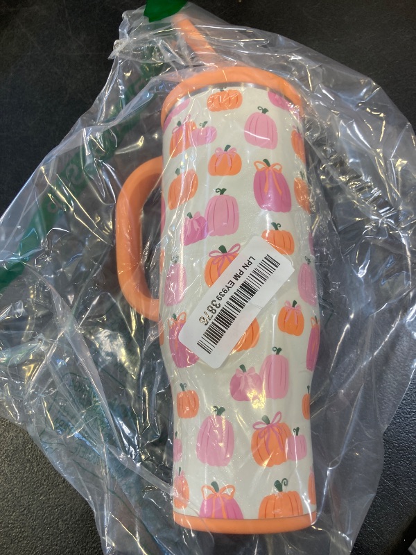 Photo 1 of Swig Life 40oz Mega Mug, 40oz Tumbler with Handle and Straw, Extra Large Insulated Tumblers, Cup Holder Friendly Travel Mug (Pumpkins and Bows)