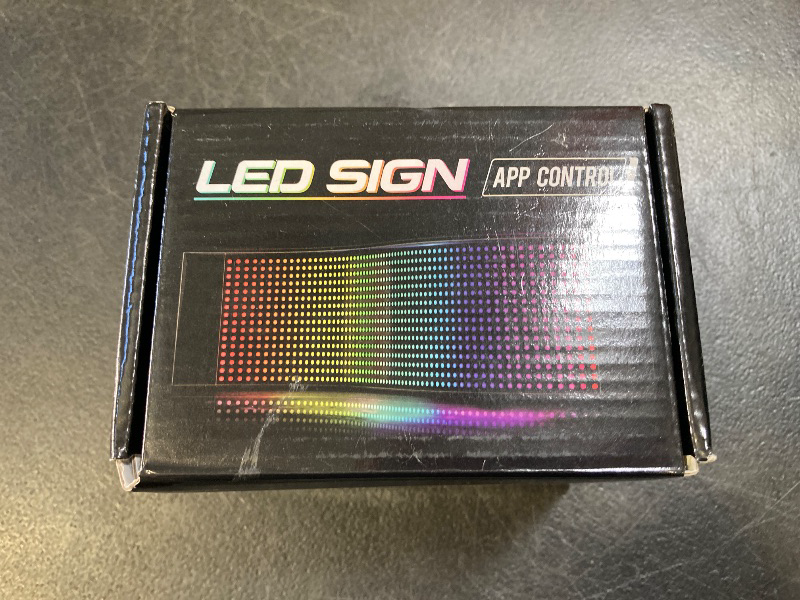 Photo 1 of RAYHOME Scrolling Bright Advertising LED Signs, Flexible USB 5V LED Car Sign Bluetooth App Control Custom Text Pattern Animation Programmable Display for Store Car Bar Hotel (15''x4'')