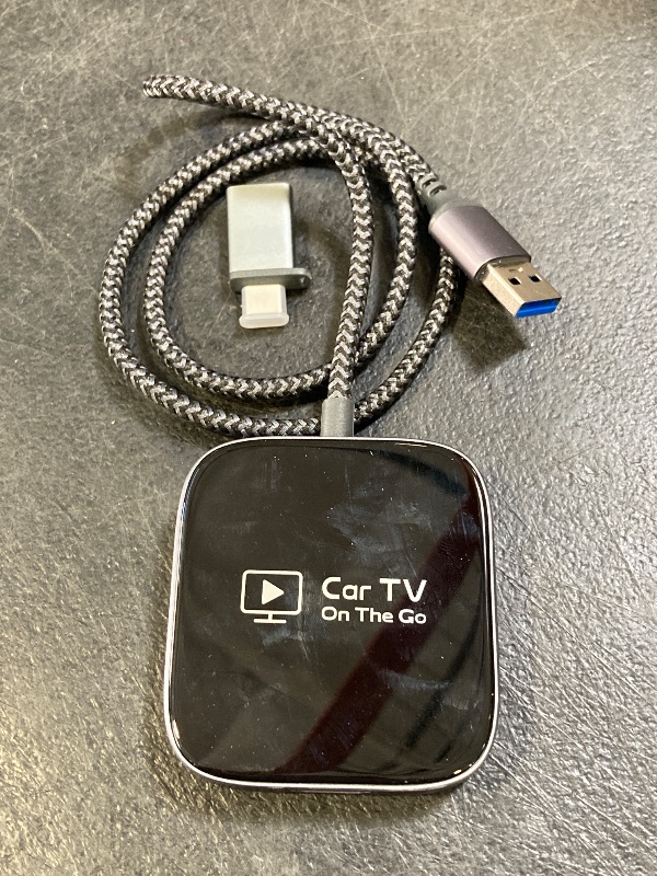 Photo 1 of 2-in-1 Wireless CarPlay Adapter for iPhone, 2025 Car TV Mate Pro with HDMI for Fire TV Stick [Glass Metal Case & Stable Bulit-in Braided Cable] Convert Wired Car Play to Wireless, Fit for 2016+ Cars