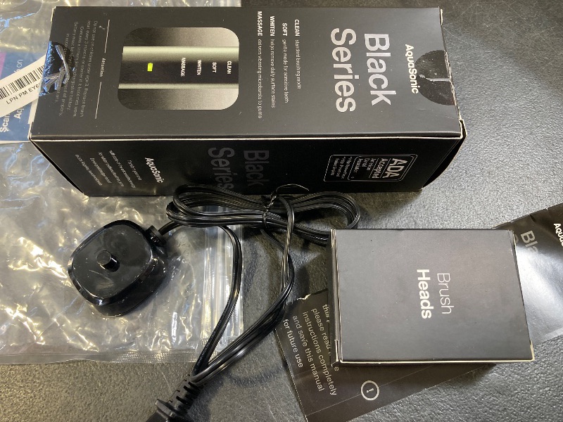 Photo 1 of Aquasonic Black Series Ultra Whitening Toothbrush – ADA Accepted Electric Toothbrush- 8 Brush Heads & Travel Case – 40,000 VPM Electric Motor & Wireless Charging - 4 Modes w Smart Timer