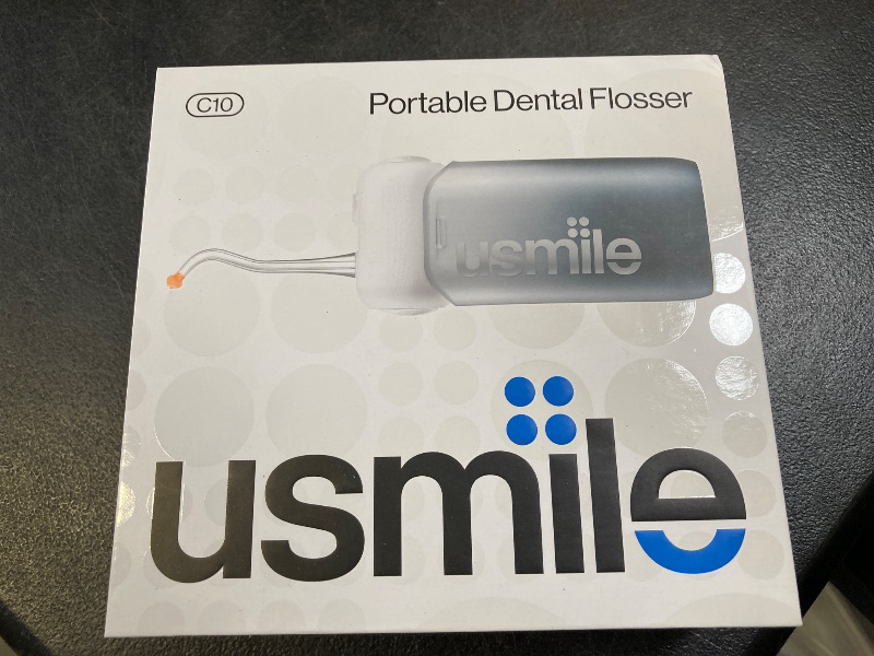 Photo 1 of usmile C10 Portable Water Flosser – Travel-Friendly, 95-Day Battery, 4 Modes, 360° Nozzle, 180ml Tank, IPX7 Waterproof, Dentist-Recommended for Braces, Implants & Sensitive Gums (Inkstone Black)
