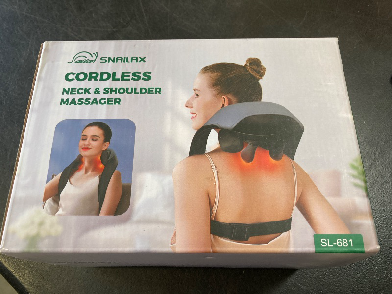 Photo 1 of Snailax Cordless Neck Massager with Heat, 4D Kneading Neck and Shoulder Massager Deep Tissue, Shiatsu Back Massager Pillow, 2 Heating Levels,Gifts for Mom Dad