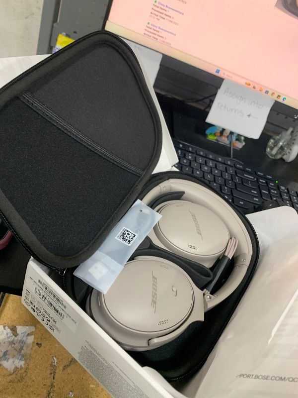 Photo 1 of Bose QuietComfort Bluetooth Headphones, Wireless Headphones with Active Over Ear Noise Cancelling and Mic, Deep Bass, Up to 24 Hours of Playtime, Sandstone
