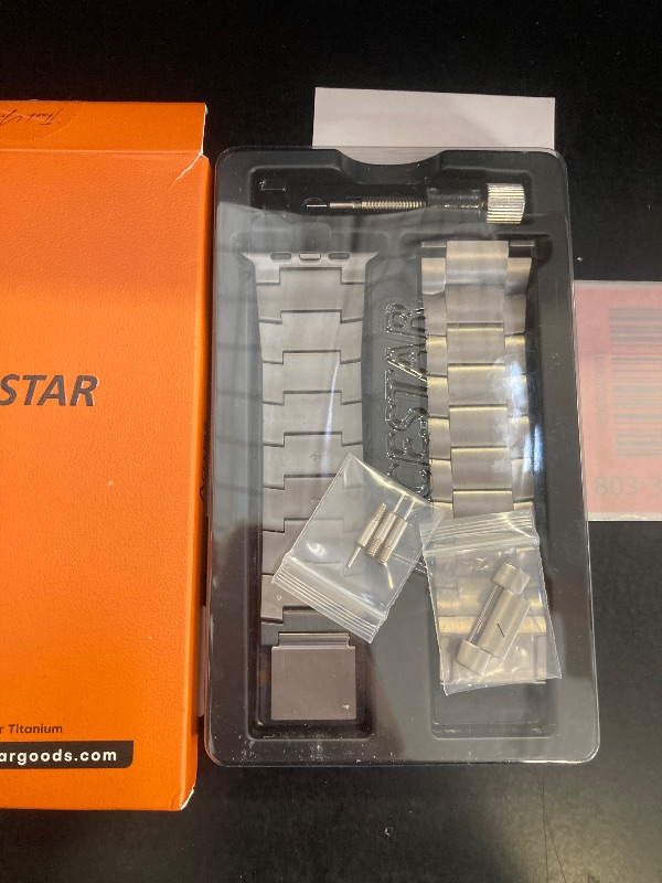 Photo 1 of ACESTAR Full Titanium Band Compatible with Apple Watch Ultra 3/2/1 49mm/ Series 10 46mm, 26mm Wide Adjustable Links with Titanium Magnetic Clasp Connectors and DLC Coating