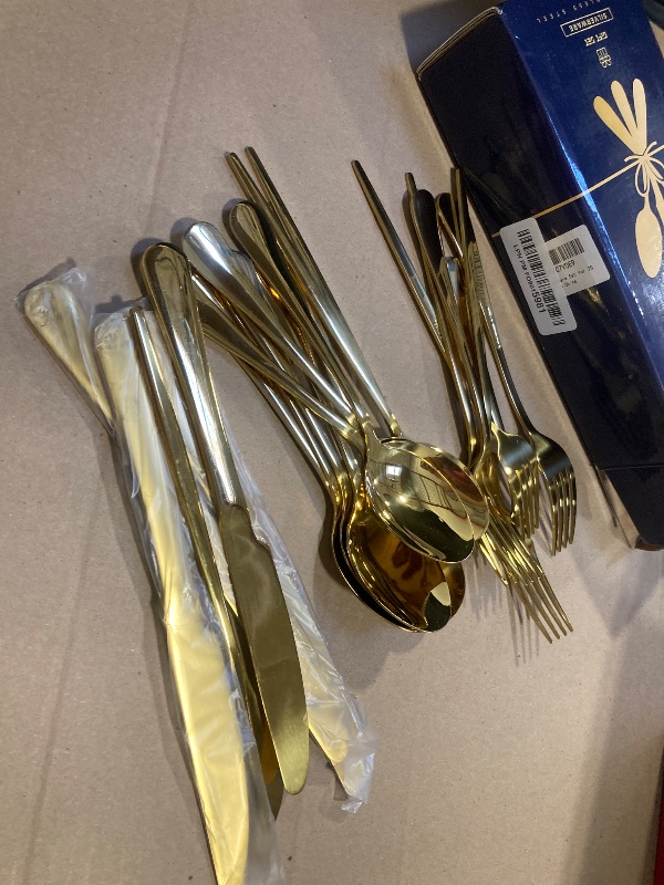 Photo 1 of Gold Silverware Set - Stainless Steel Flatware Cutlery