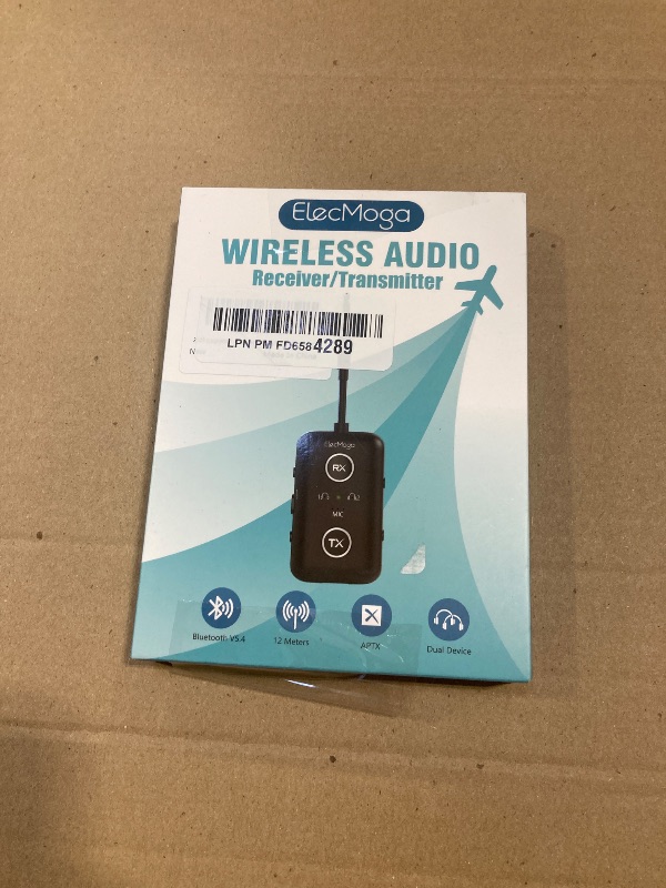 Photo 1 of 2025 Upgraded Airplane Bluetooth 5.4 Adapter with aptX Adaptive, ElecMoga Airplane Travel Essentials Supports 2 AirPods or Headphones, 2-in-1 AUX Wireless Transmitter Receiver for Gym, TV, Car, Audio