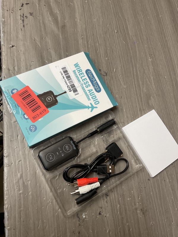 Photo 1 of 2025 Upgraded Airplane Bluetooth 5.4 Adapter with aptX Adaptive, ElecMoga Airplane Travel Essentials Supports 2 AirPods or Headphones, 2-in-1 AUX Wireless Transmitter Receiver for Gym, TV, Car, Audio